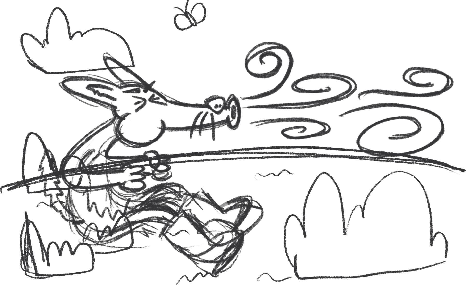 Bruno and the Little Pigs — Second sketch