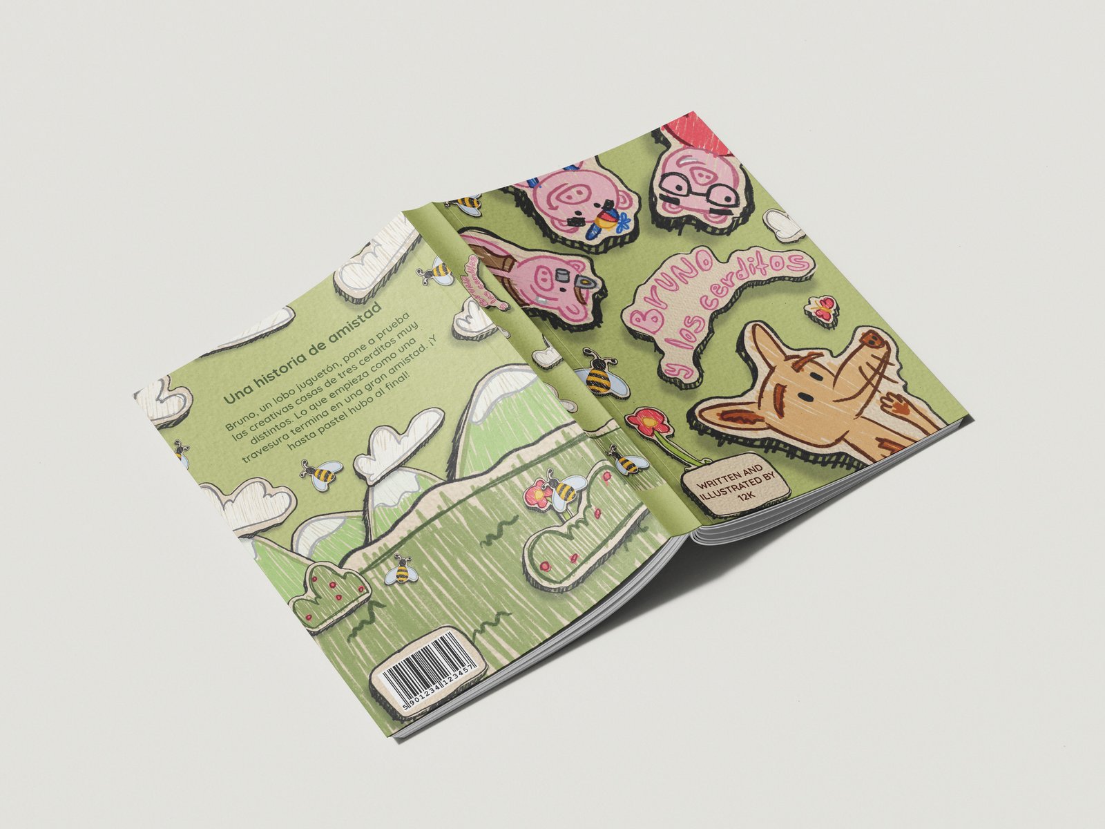 Bruno and the Little Pigs — Open mockup