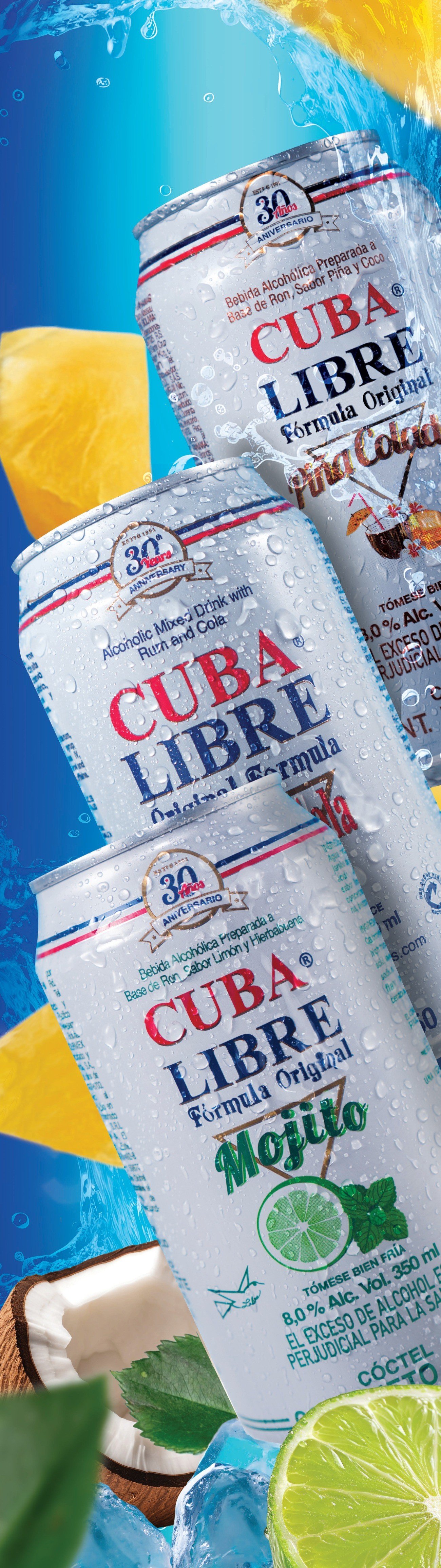 Cuba Libre · Point-of-Sale Artwork, Panama — Refrigerator side panel · 505 × 1792 mm