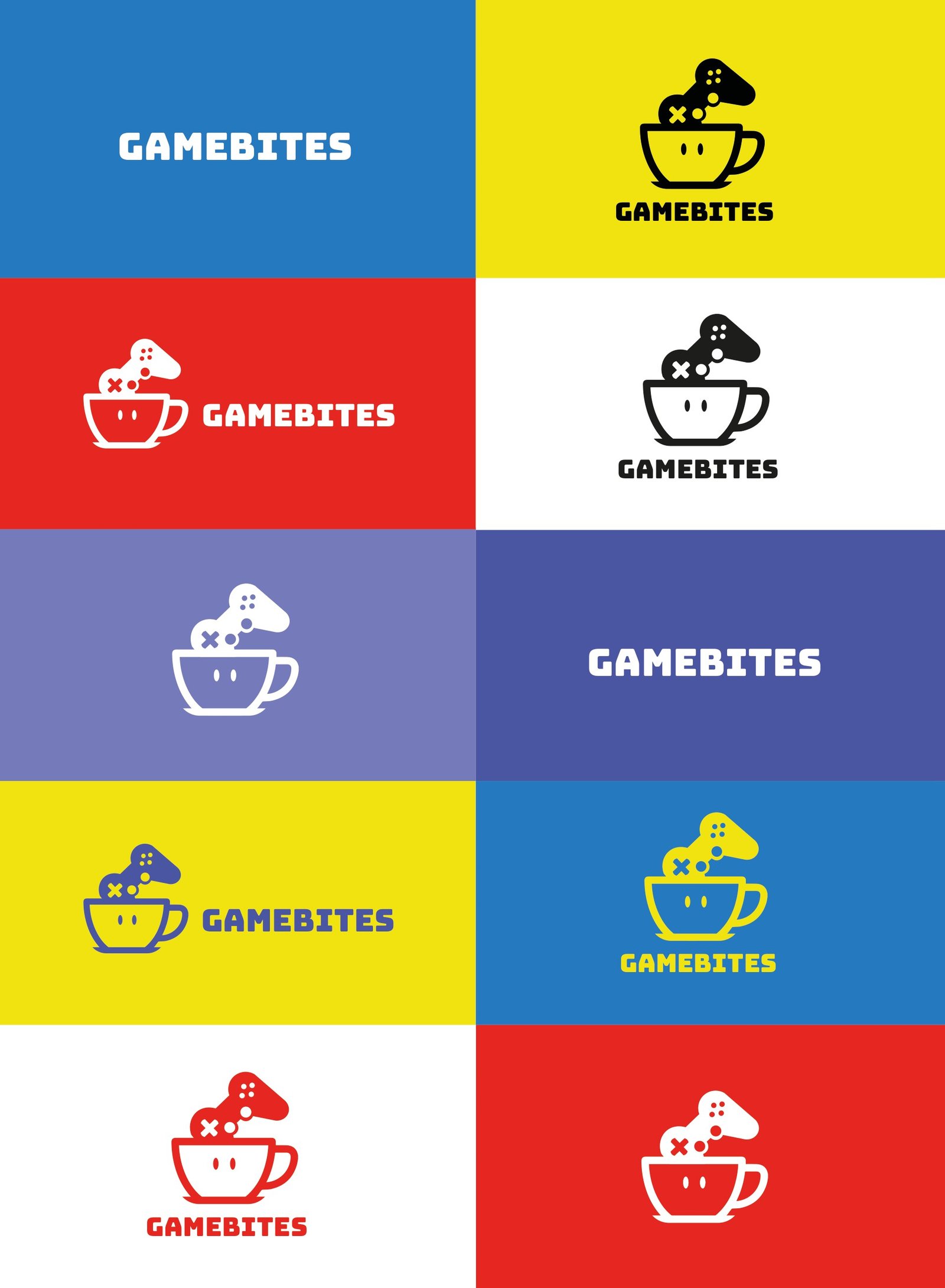 GameBites — Logo variants on the palette