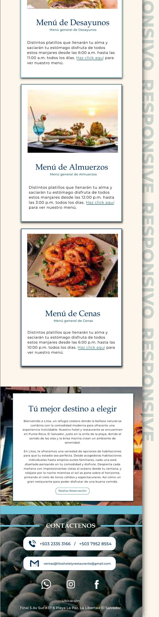 Litos Hotel y Restaurante — Menus