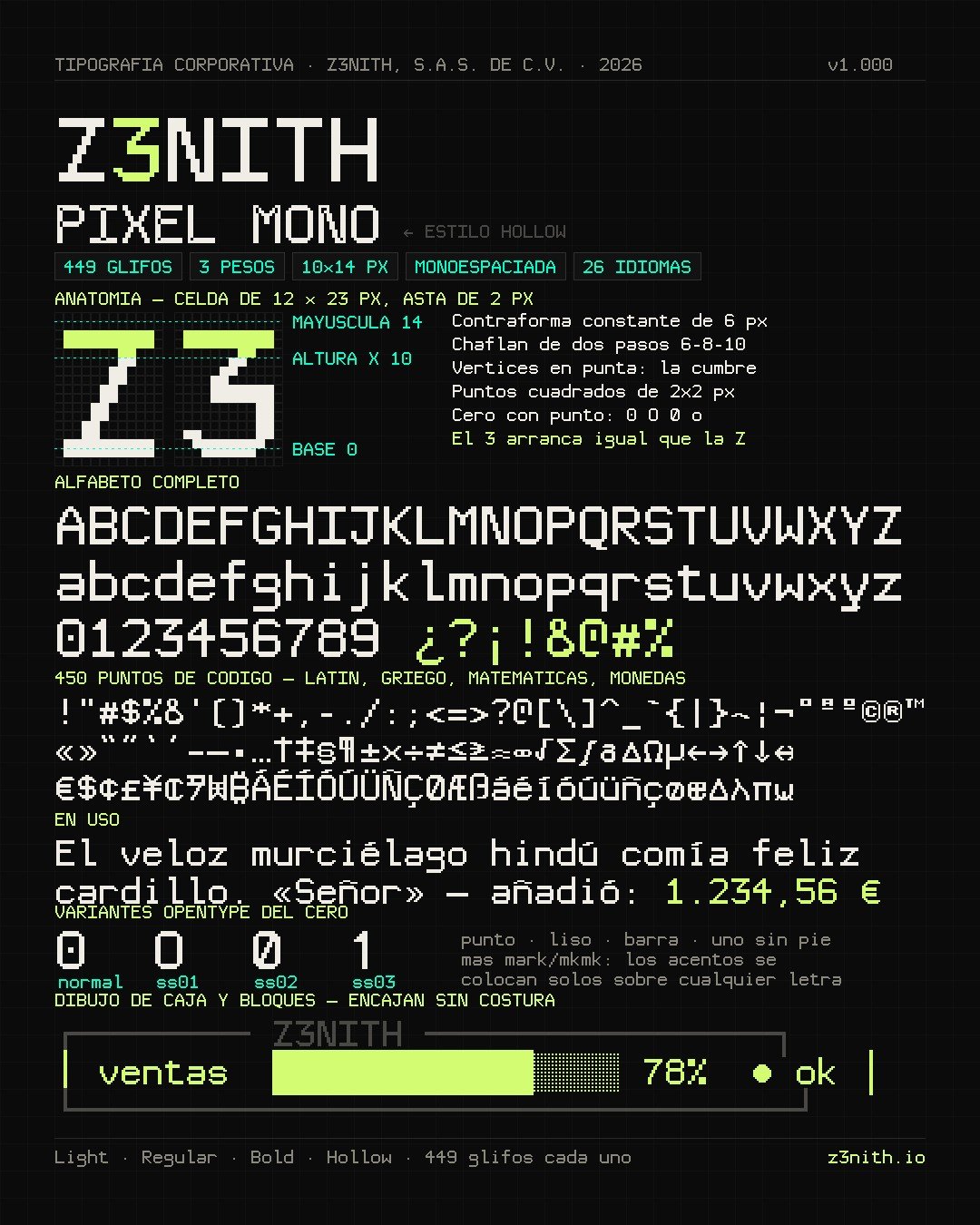 Z3NITH Pixel Mono specimen