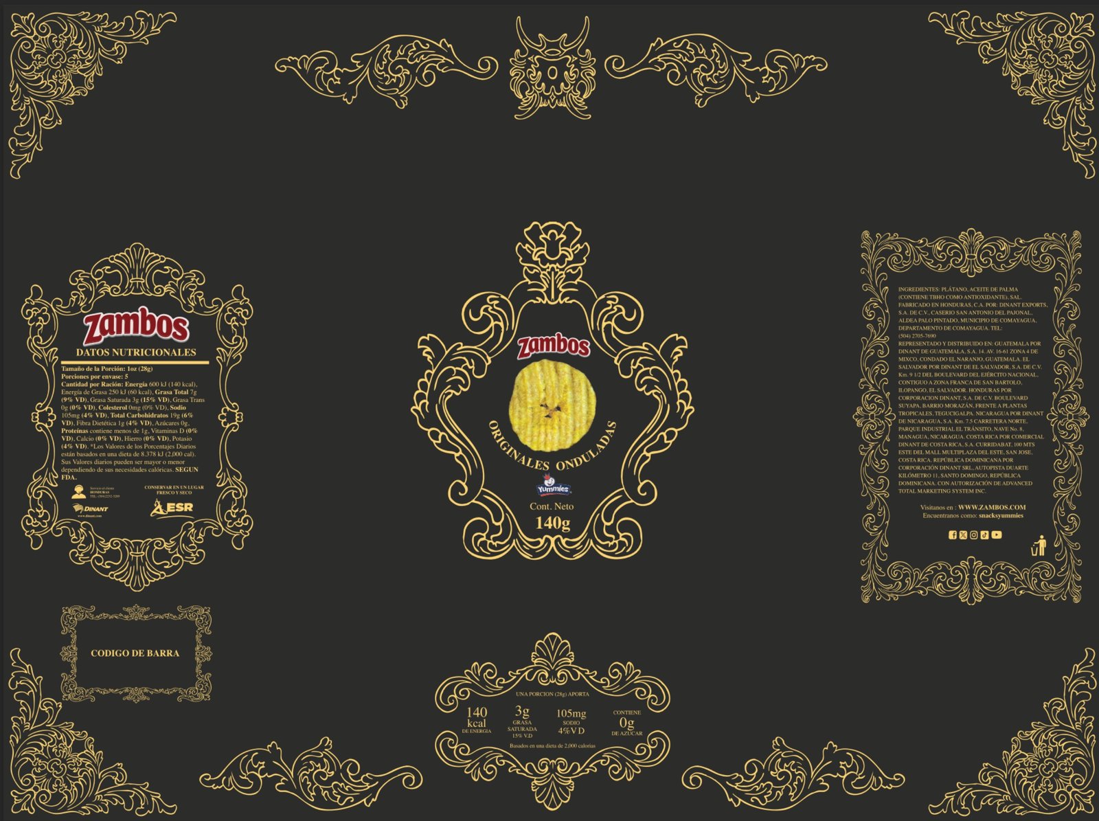 Zambos premium — Arte final del empaque